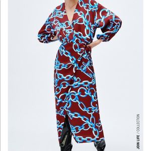 NWT Zara Printed MIDI Dress